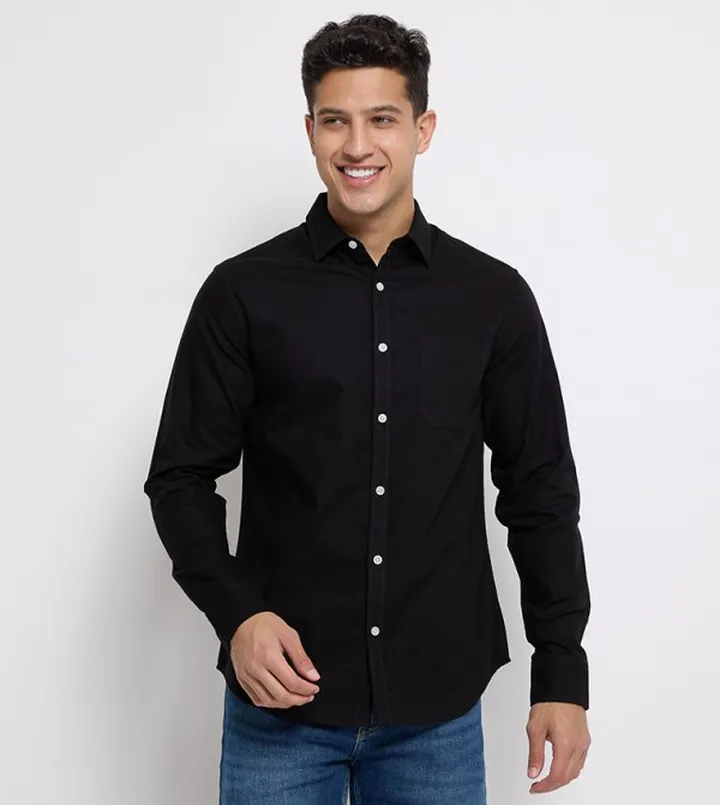 Aero Men's Solid Long Sleeves Shirt