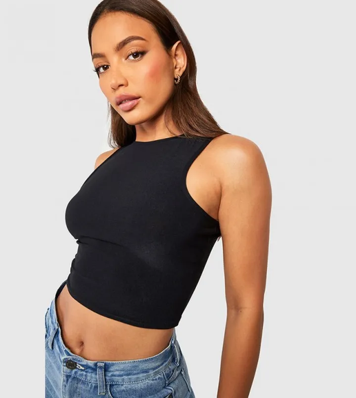 Tall Premium Slinky Racer Crop Top