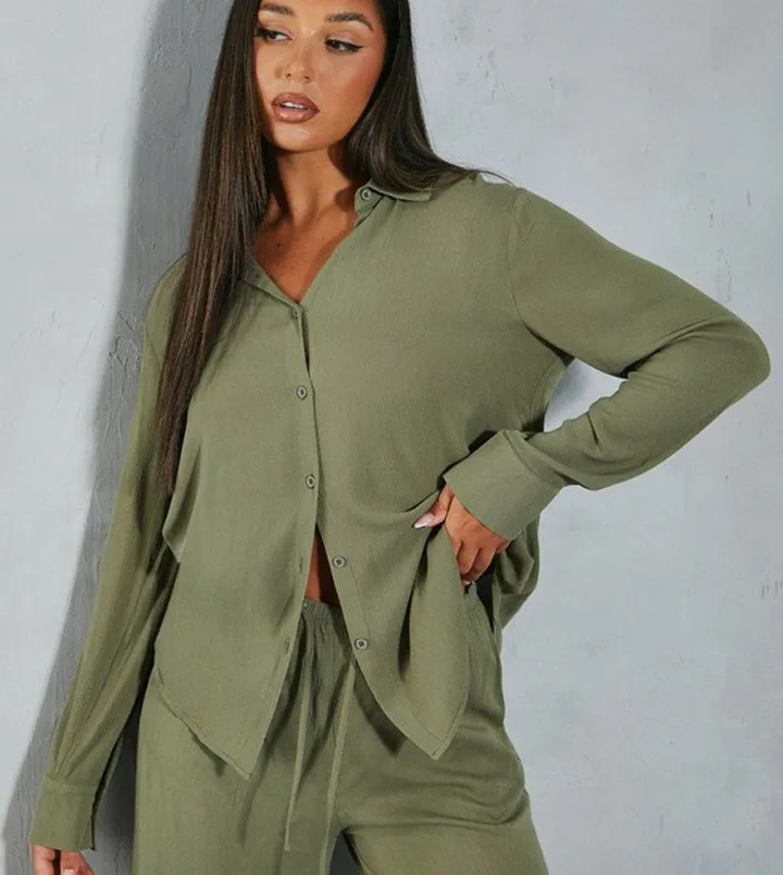 Crinkle Sheer Oversized Shirt