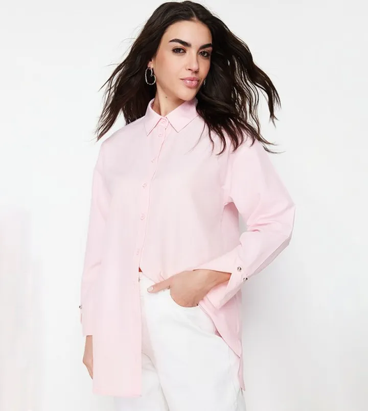 Solid Long Sleeves Woven Shirt