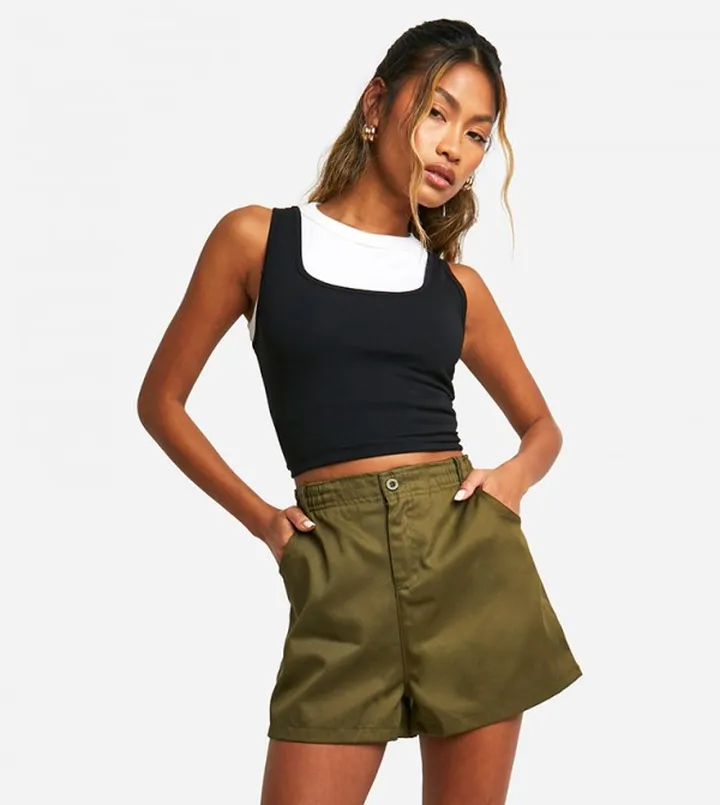 Solid Cargo Shorts