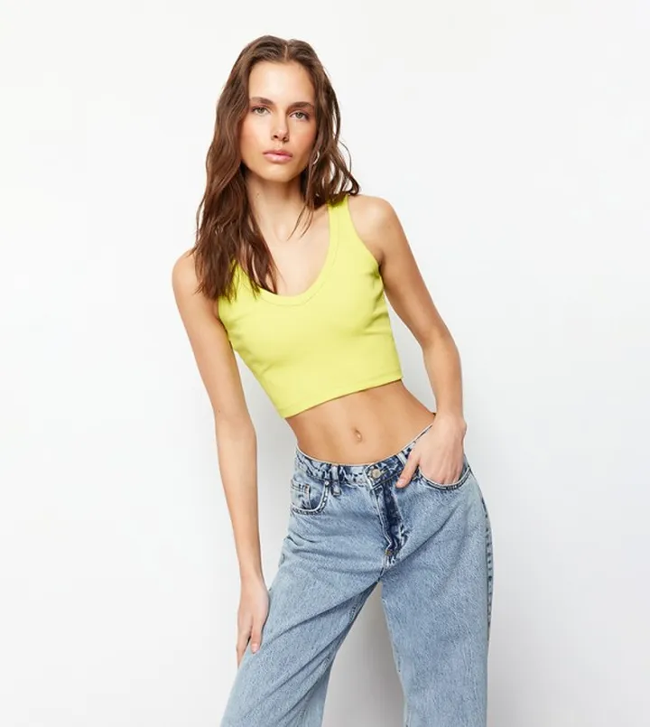 Ribbed Sleeveless Crop Top