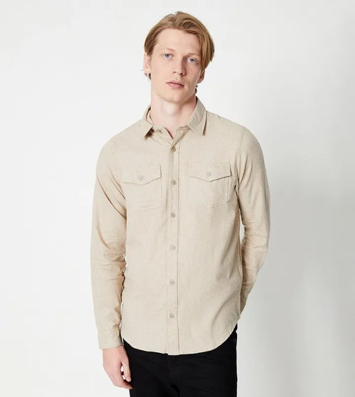 Brushed Melange Chest Pocket Shirt
