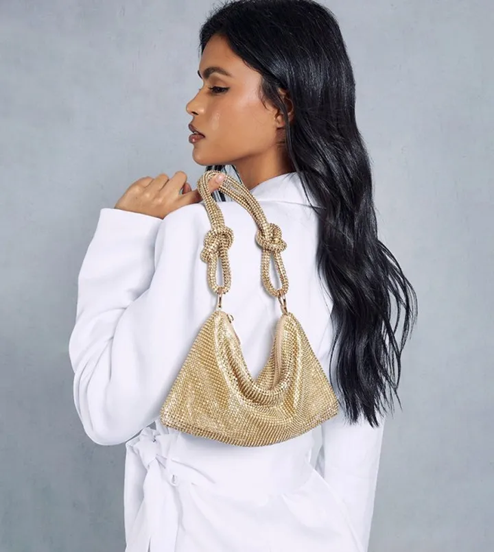 Chainmail Knot Detail Shoulder Bag