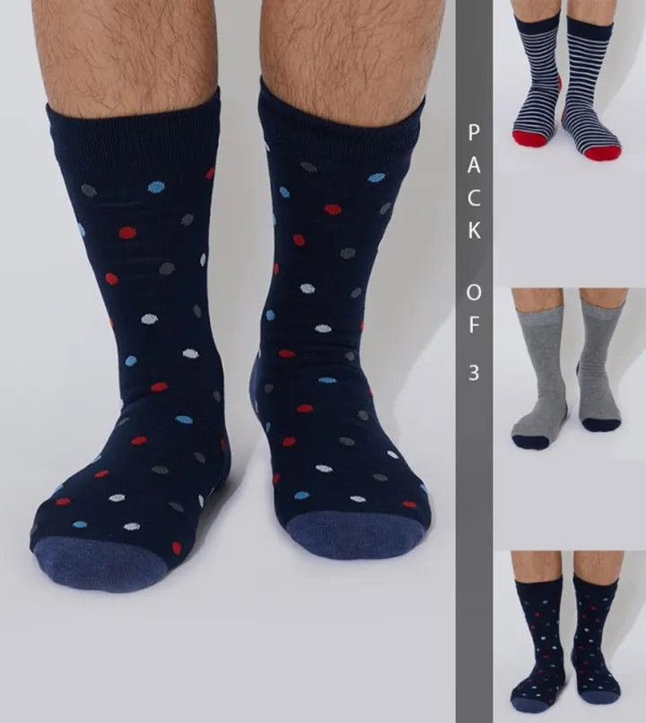 BOISSON Pack of 3 Knitted Socks