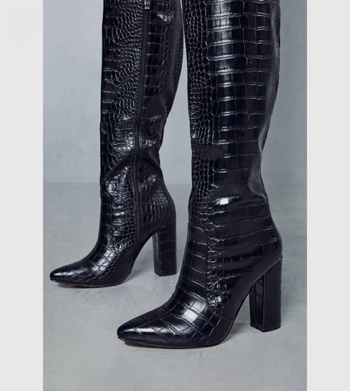 Croc Knee High Boots