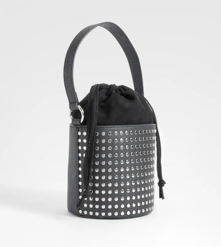 Studded Bucket Crossbody Bag