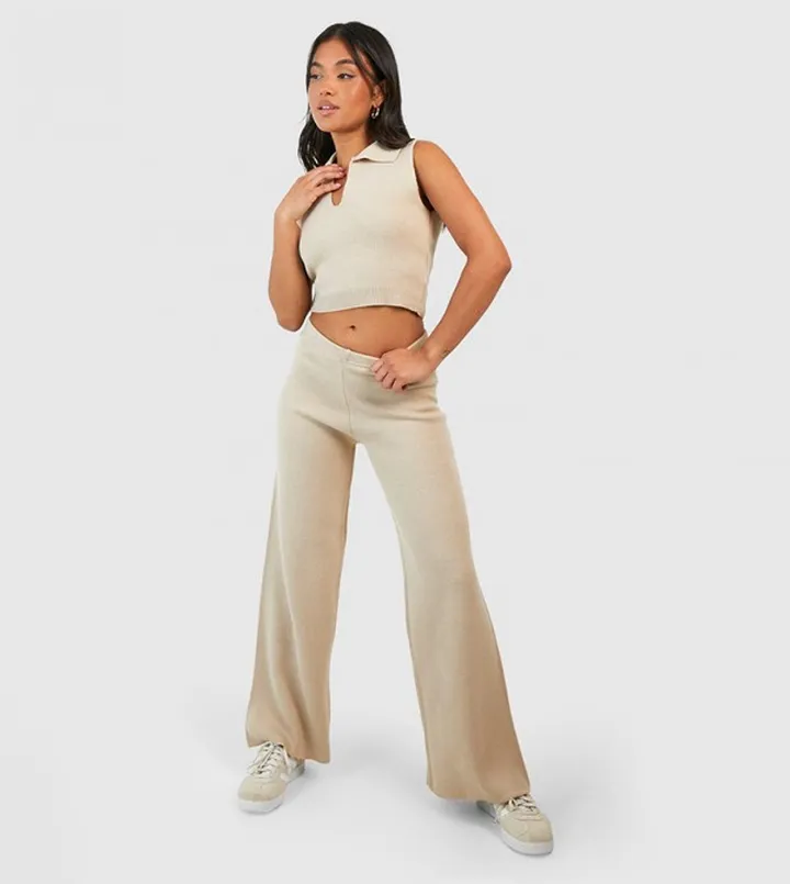 Knitted Wide Leg Trouser