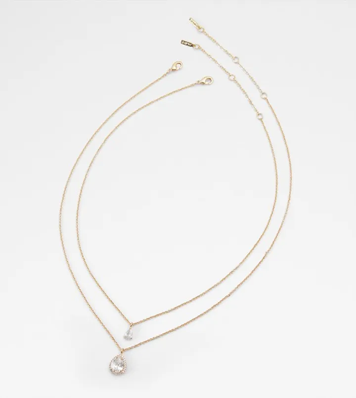 YAUDE 2 Pack Stone Charm Necklaces