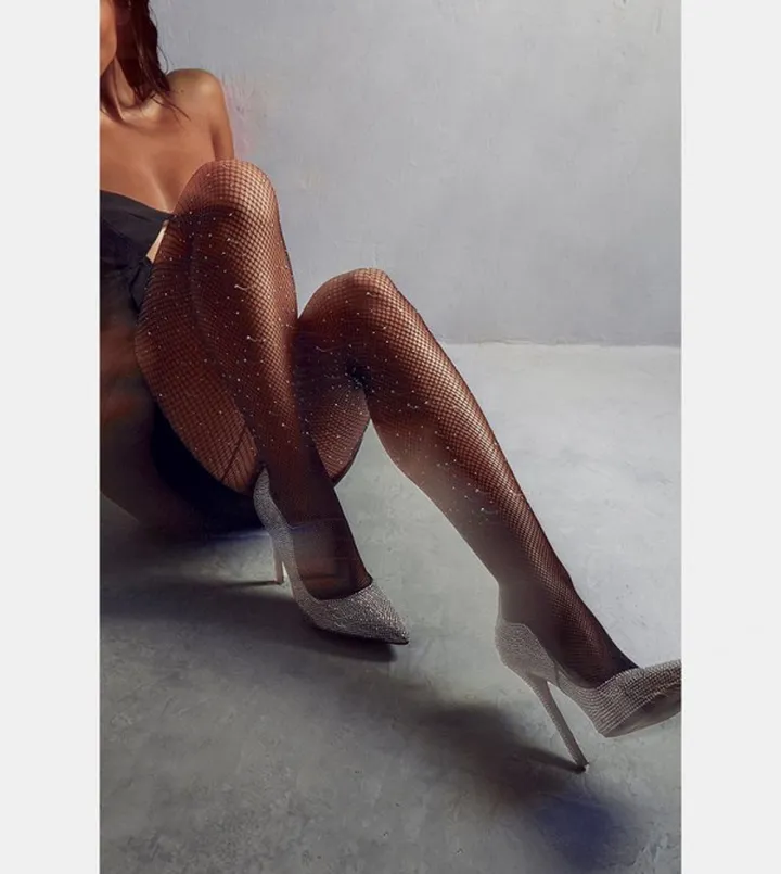 Diamante Seamed Sheer Tights