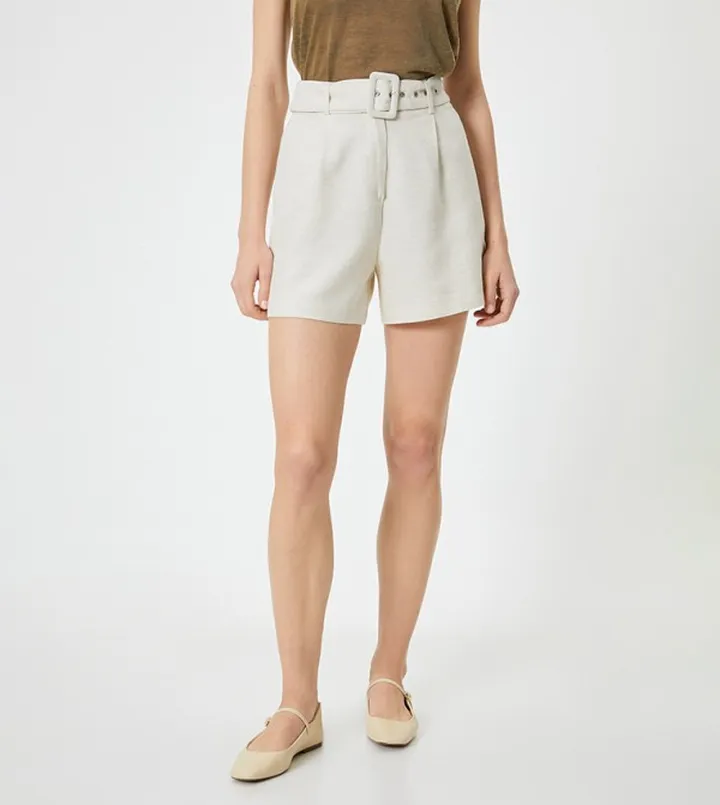 Belted Pocket Detail Shorts