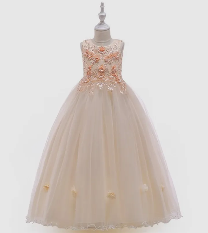 Floral Detail Sleeveless Party Dress