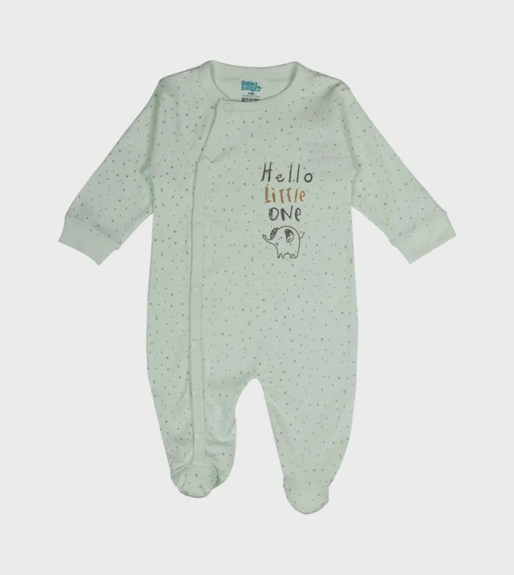Printed Cotton Long Sleeves Sleepsuit