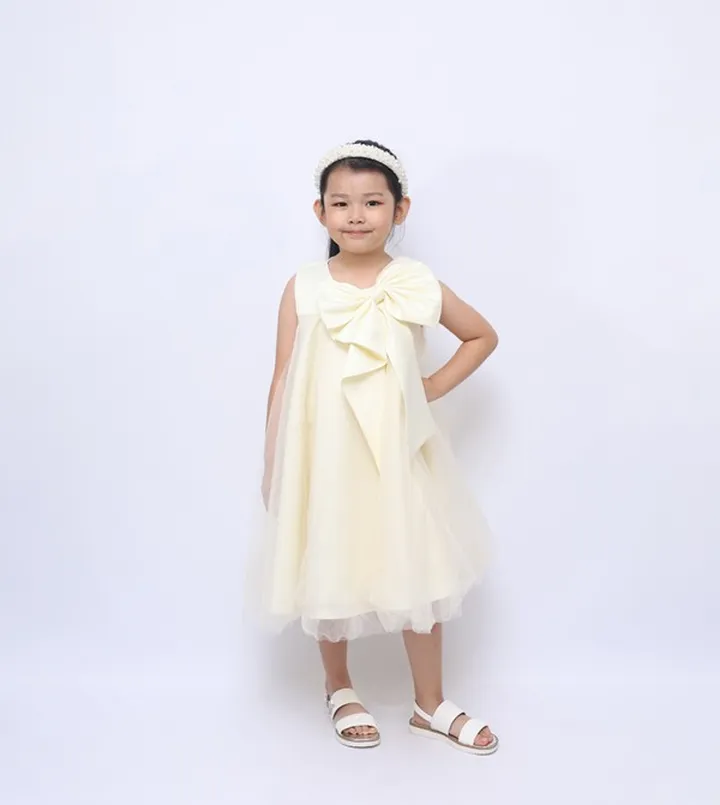 Bow Detail Tulle Party Dress