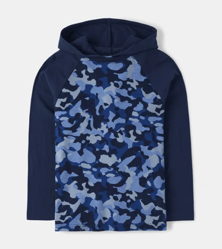 Boy's Camo Printed Long Sleeves Hoodie