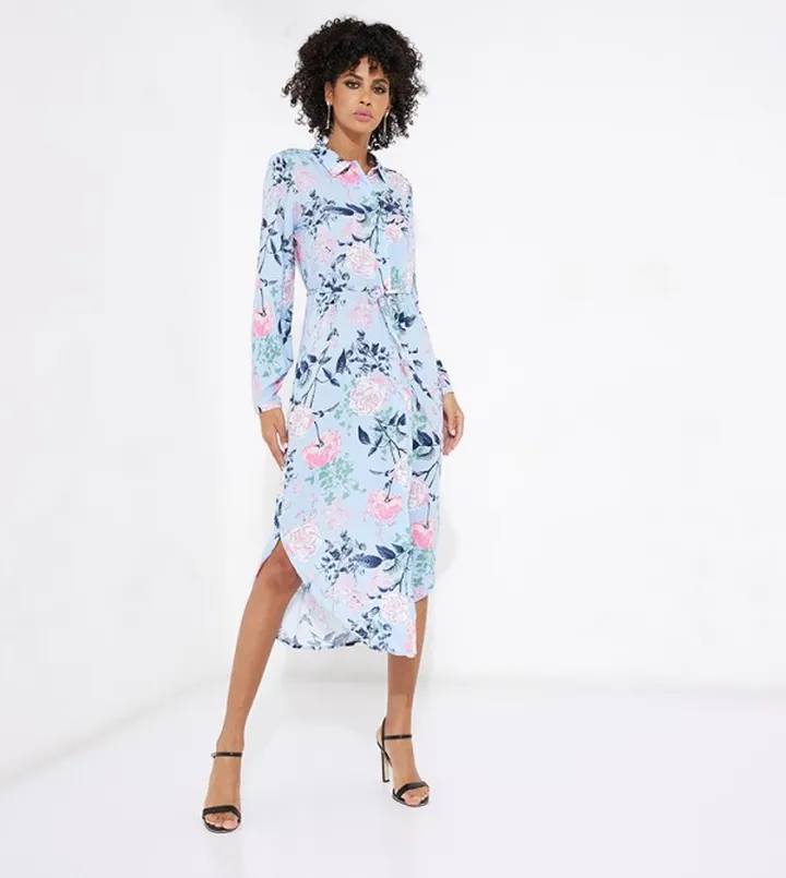 NOVA LIFE Printed Shirt Dress