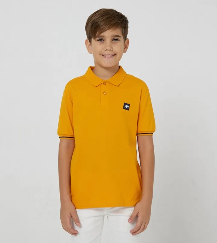 Aero Boys Logo Badge Detail Polo T-Shirt