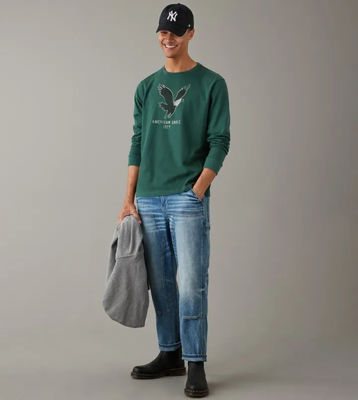 Logo Printed Long Sleeves Casual T-Shirt