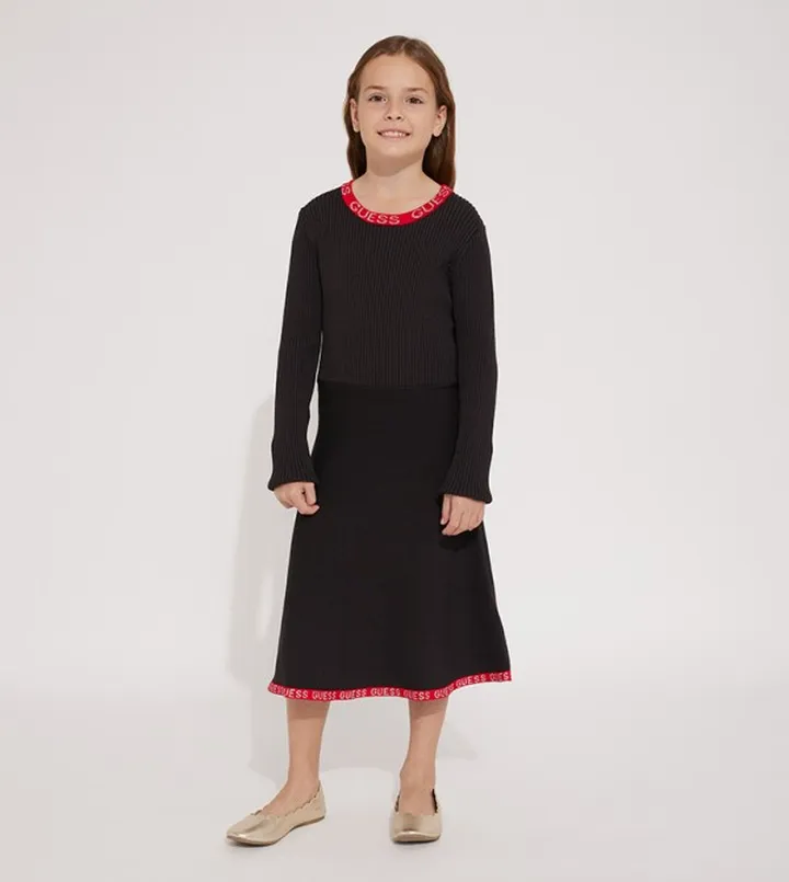 Knitted Long Sleeves Midi Dress