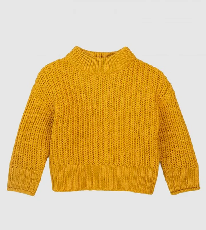 8GKnit 14-Girls Mustard Knitted Jumper