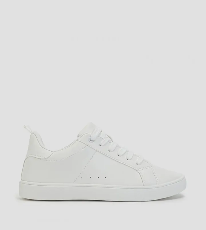 Solid Lace Up Tennis Sneakers