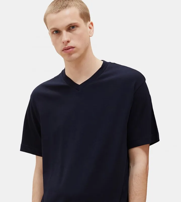 Solid V-Neck Relaxed Fit T-Shirt