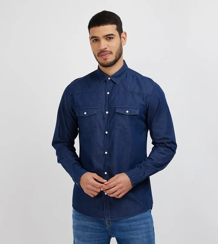 Aero Men's Long Sleeves Denim Shirt
