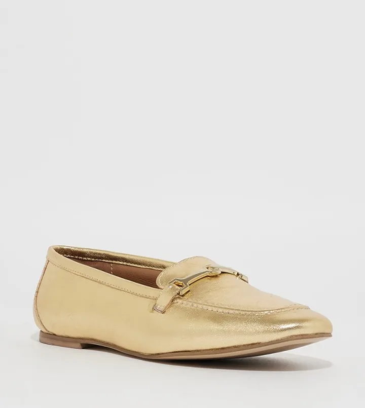 JLO Metallic Square Toe Loafers