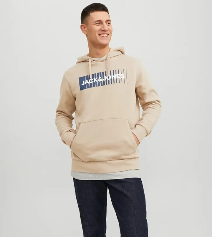 Logo Printed Pocket Detail Hoodie