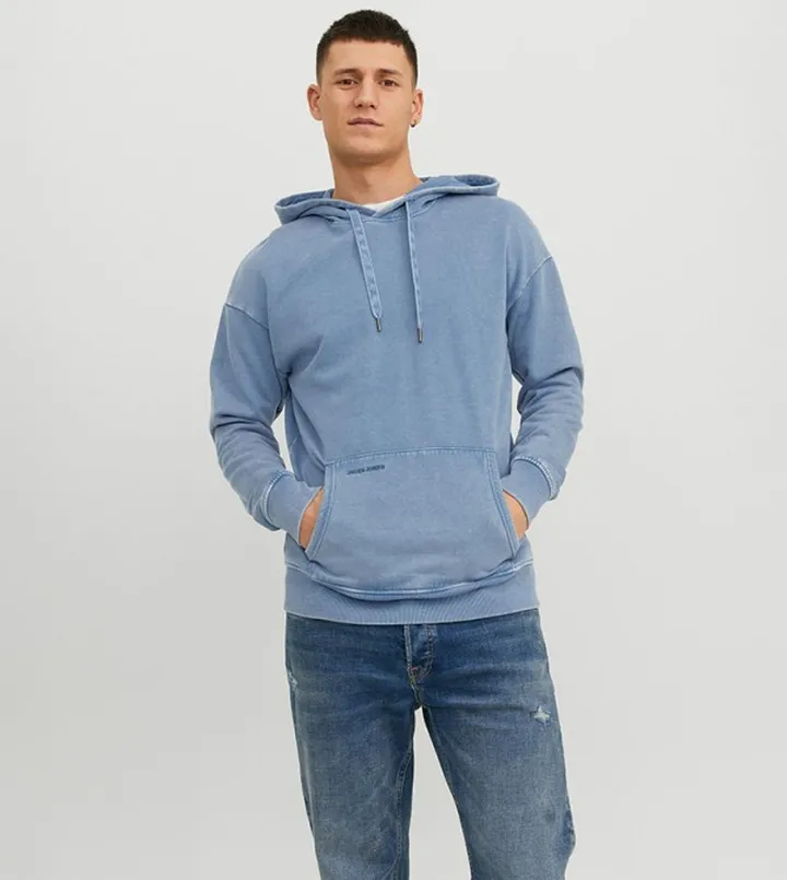 Solid Pocket Detail Hoodie
