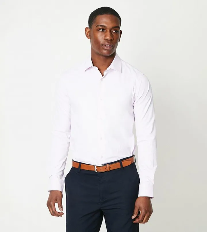 Skinny Fit Long Sleeves Easy Iron Shirt