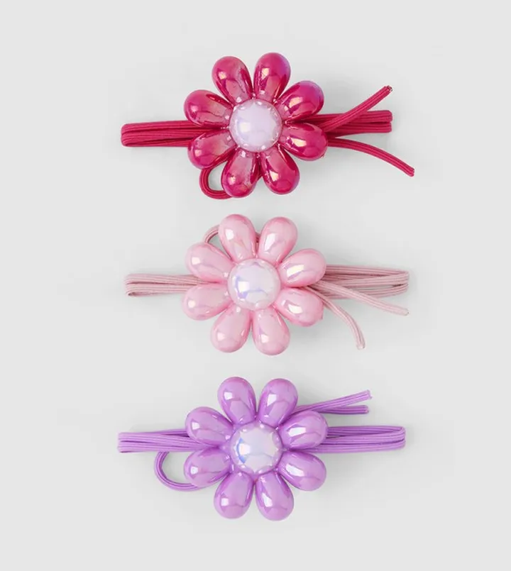 Pack of 3 Flower Detail Hair Band