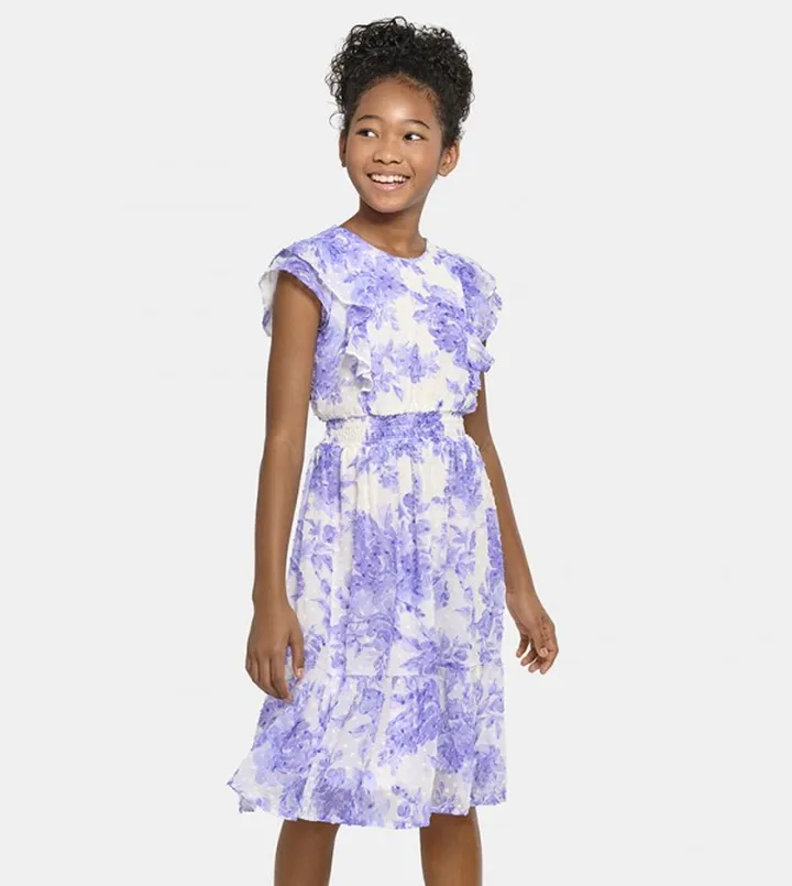 Girls Mommy And Me Floral Ruffle Dress