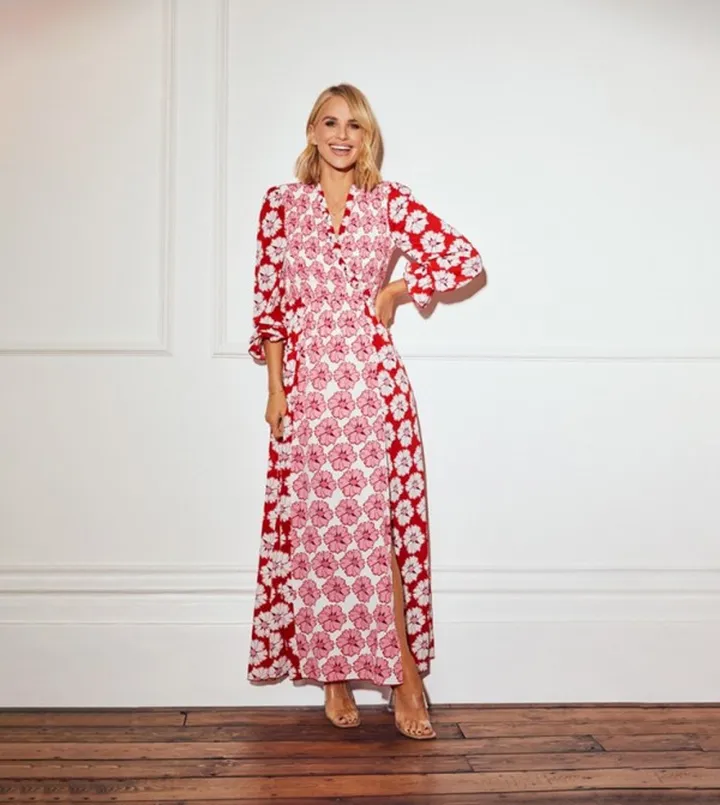 Floral Print Smocked Wrap Dress