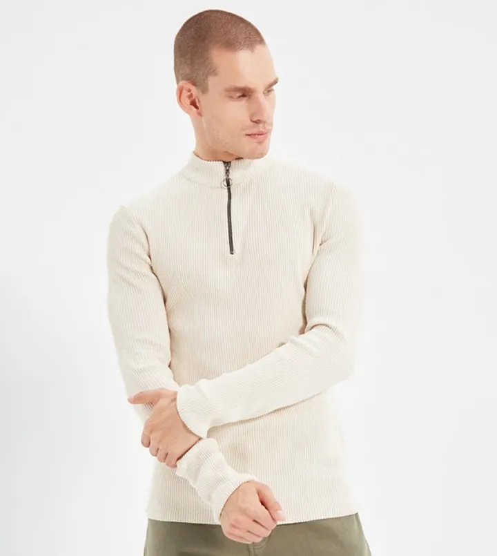 Half Corduroy Sweater