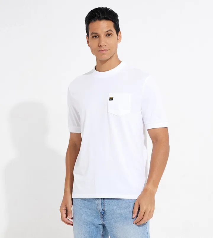 Cut & Sew Pocket Detailed Casual T-Shirt