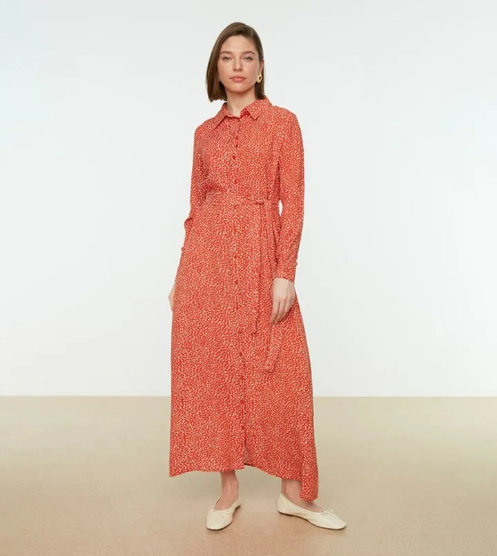 Shirt Collar Hijab Dress