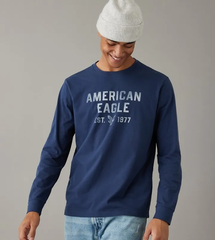 Logo Printed Long Sleeves Casual T-Shirt