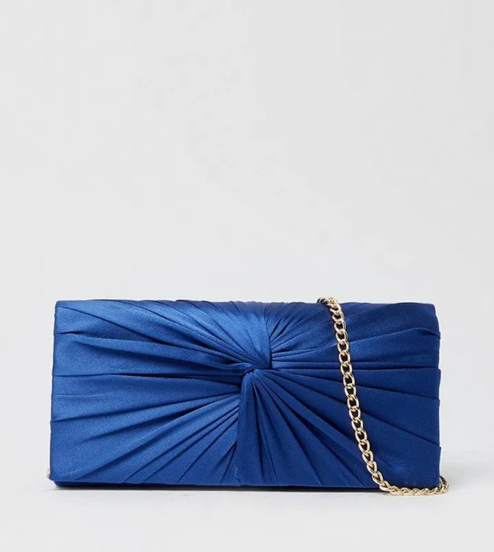 Beauty Twist Front Satin Clutch Bag