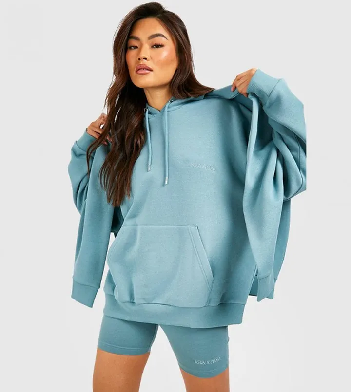 Dsgn Studio Oversized Hoodie and Cycling Short Set