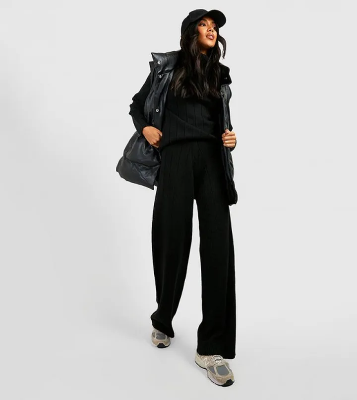 Wide Rib Roll Neck & Trousers Knitted Co-Ord Set