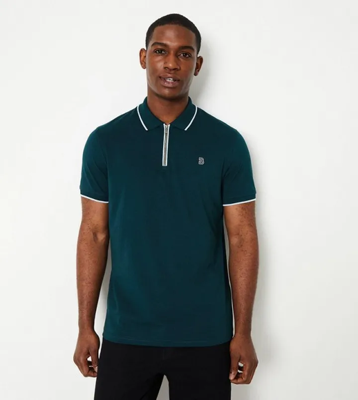 Sports Look Zip Polo T-Shirt