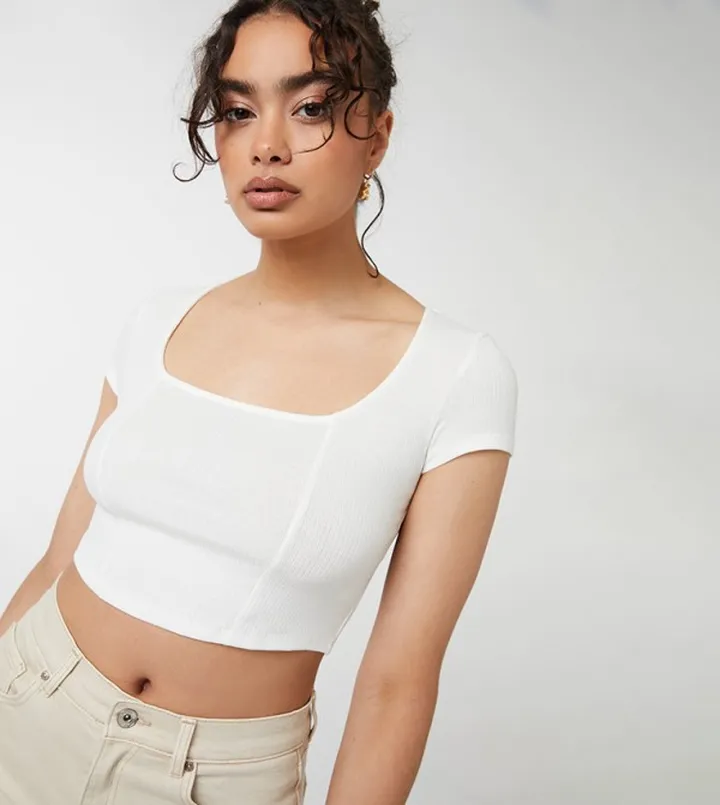 Cropped Bustier T-Shirt