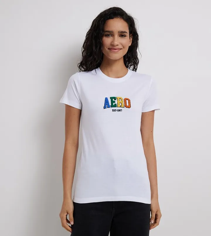 Aero Women Applique Pattered T-Shirt