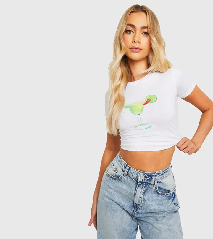 Spicy Margarita Print Crop T-Shirt