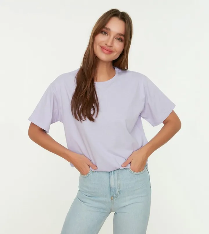 Crew Neck Boyfriend Knitted T-Shirt