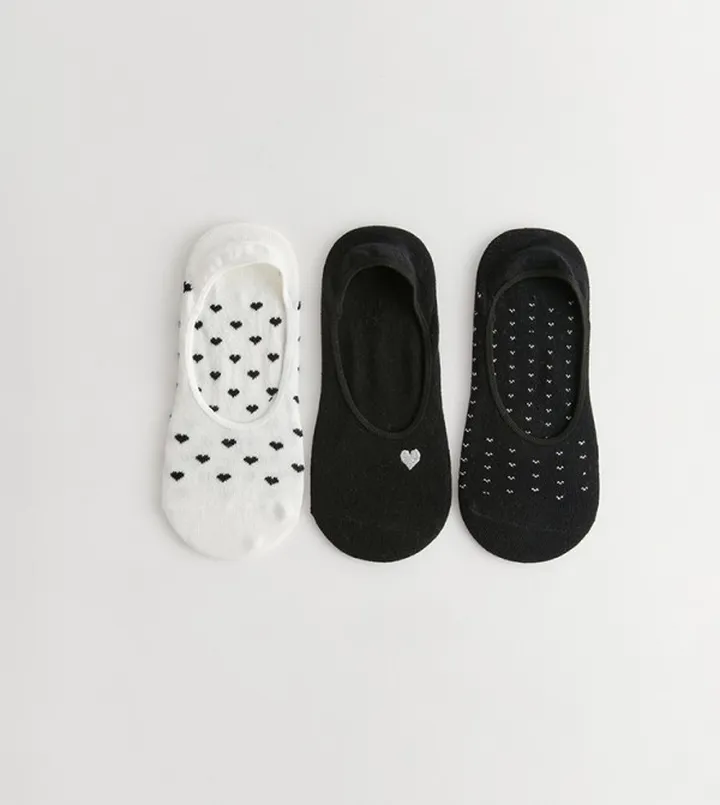Pack of 3 Patterned No Show Socks