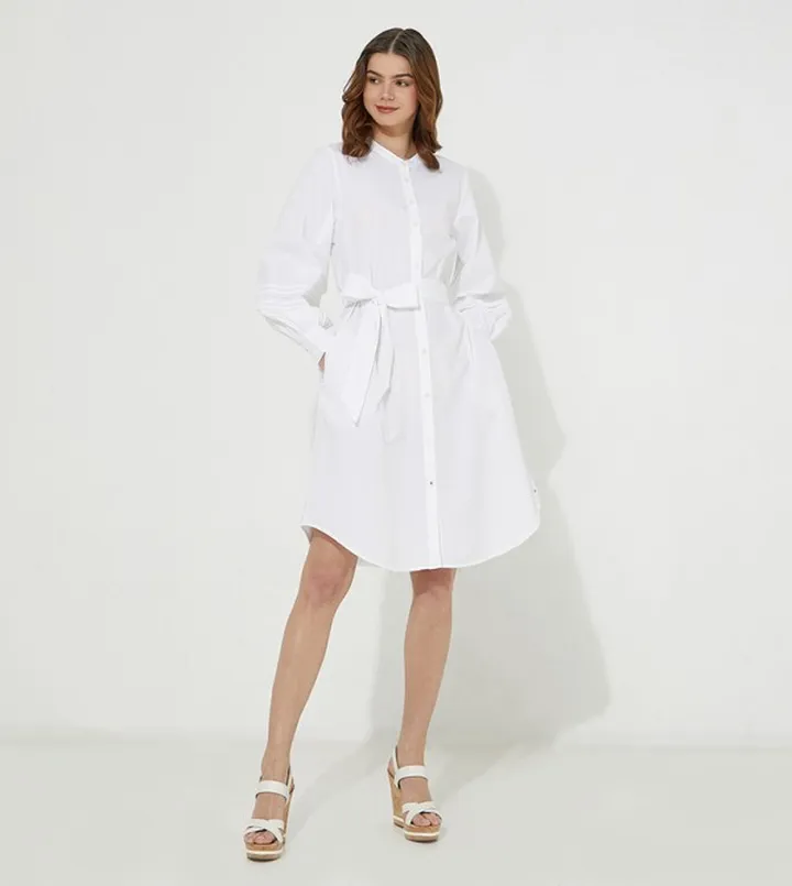 Solid Knee Shirt Dress
