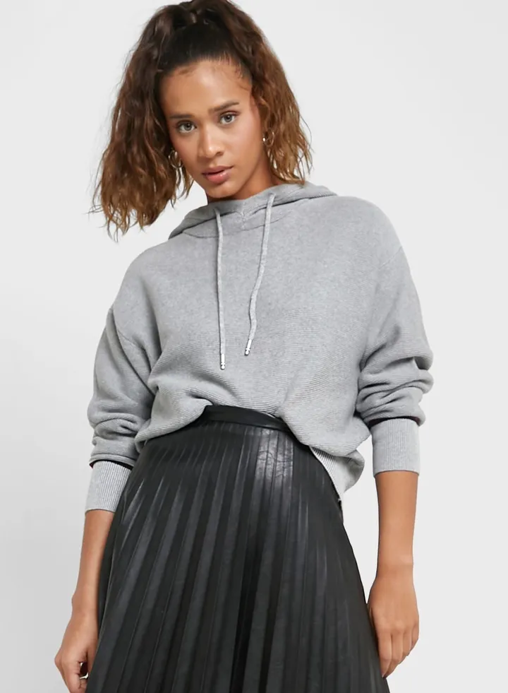 Cuff Detail Hooded Sweater