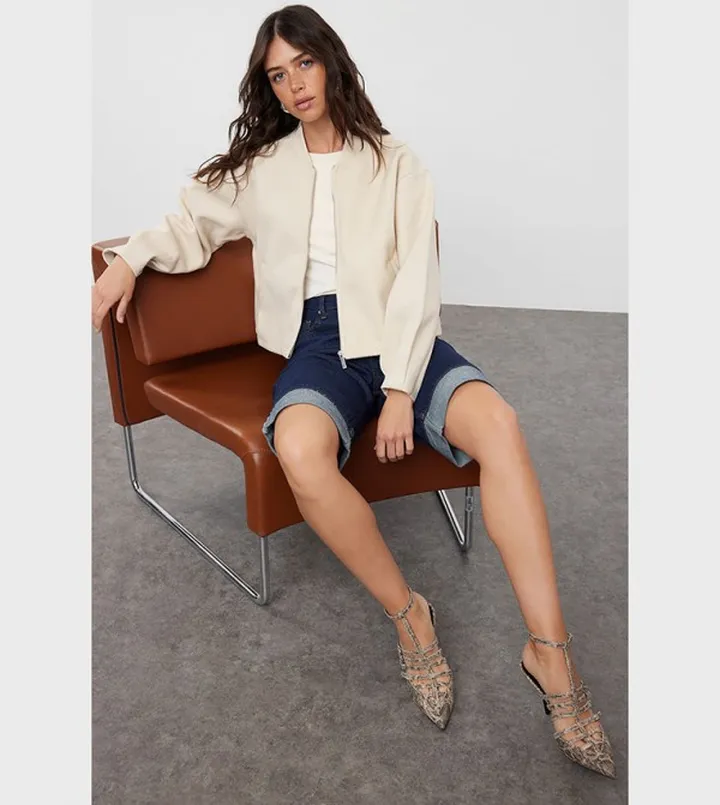 Zippered Stand Collar Jacket